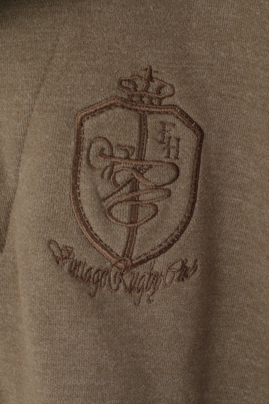 Pierre Cardin Uomo M Felpa Marrone Cotone Vintage Rugby Club Zip Collo Top