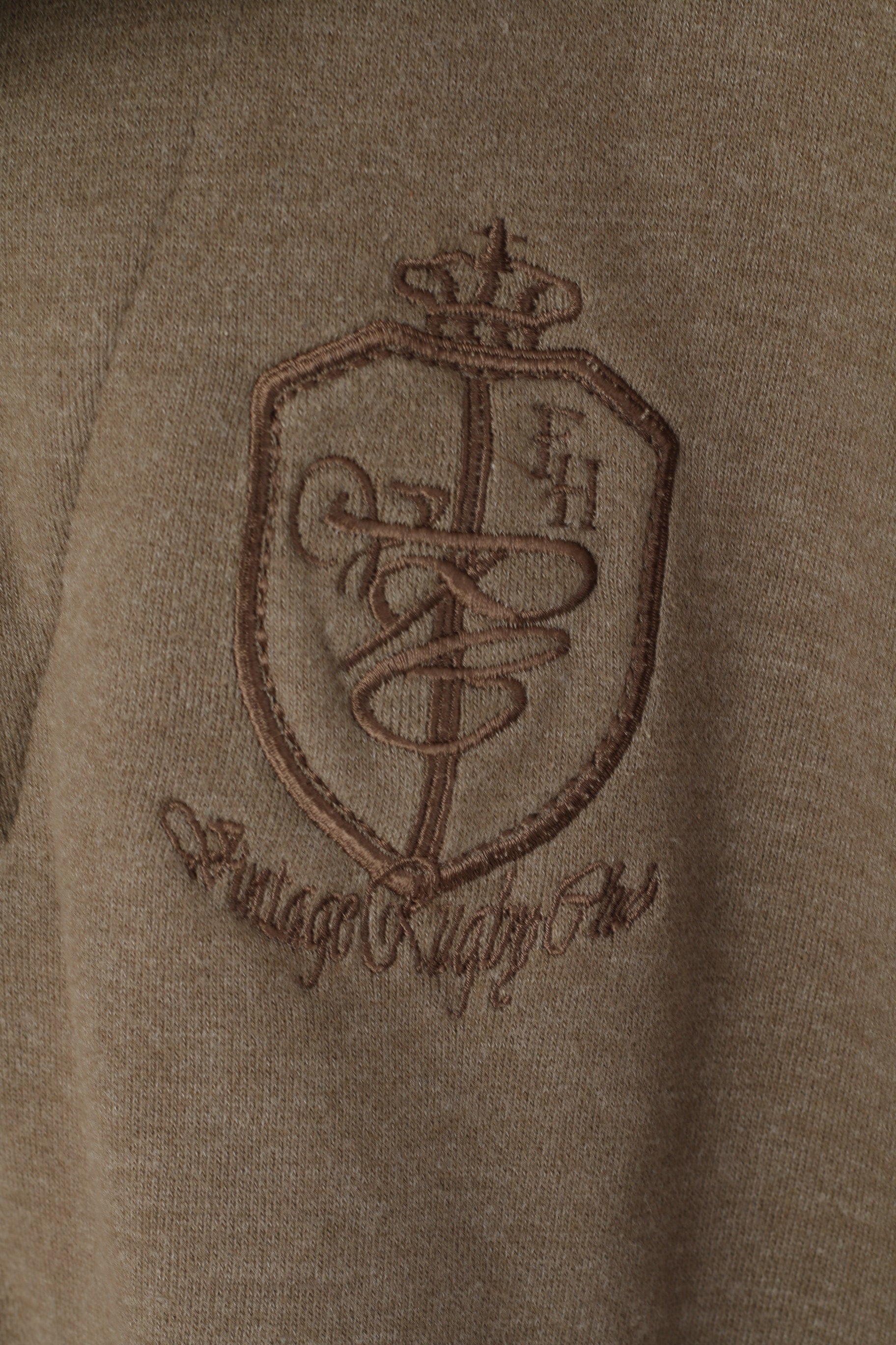 Pierre Cardin Uomo M Felpa Marrone Cotone Vintage Rugby Club Zip Collo Top