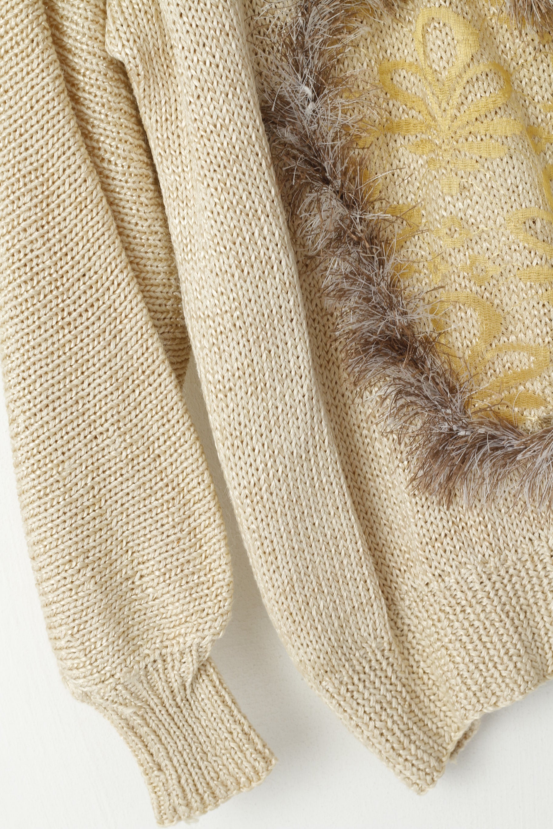 Creation Hera Femme M Pull Pull Biege Multi Détaillé Boho Vintage Pull