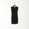 Jus D' Orange Paris Robe XS noire sans manches en viscose extensible avec ceinture dorée