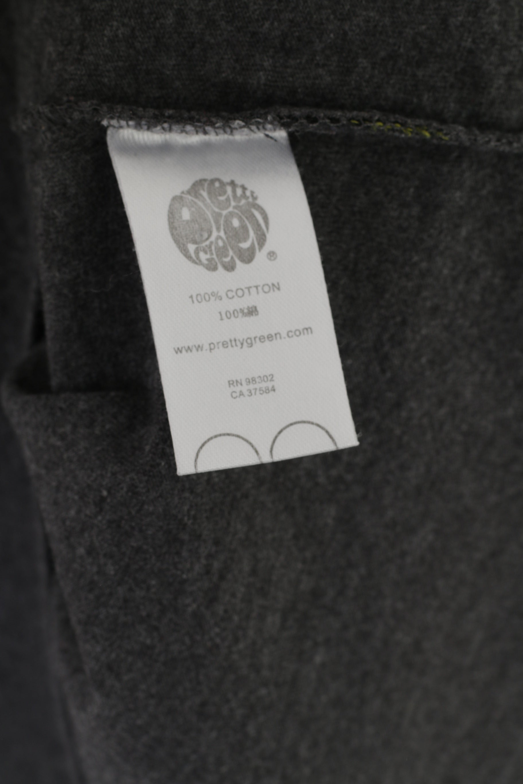 Pretty Green Men 1 XS Shirt Grey Cotton Crew Neck Slim Fit Classic Pocket Top