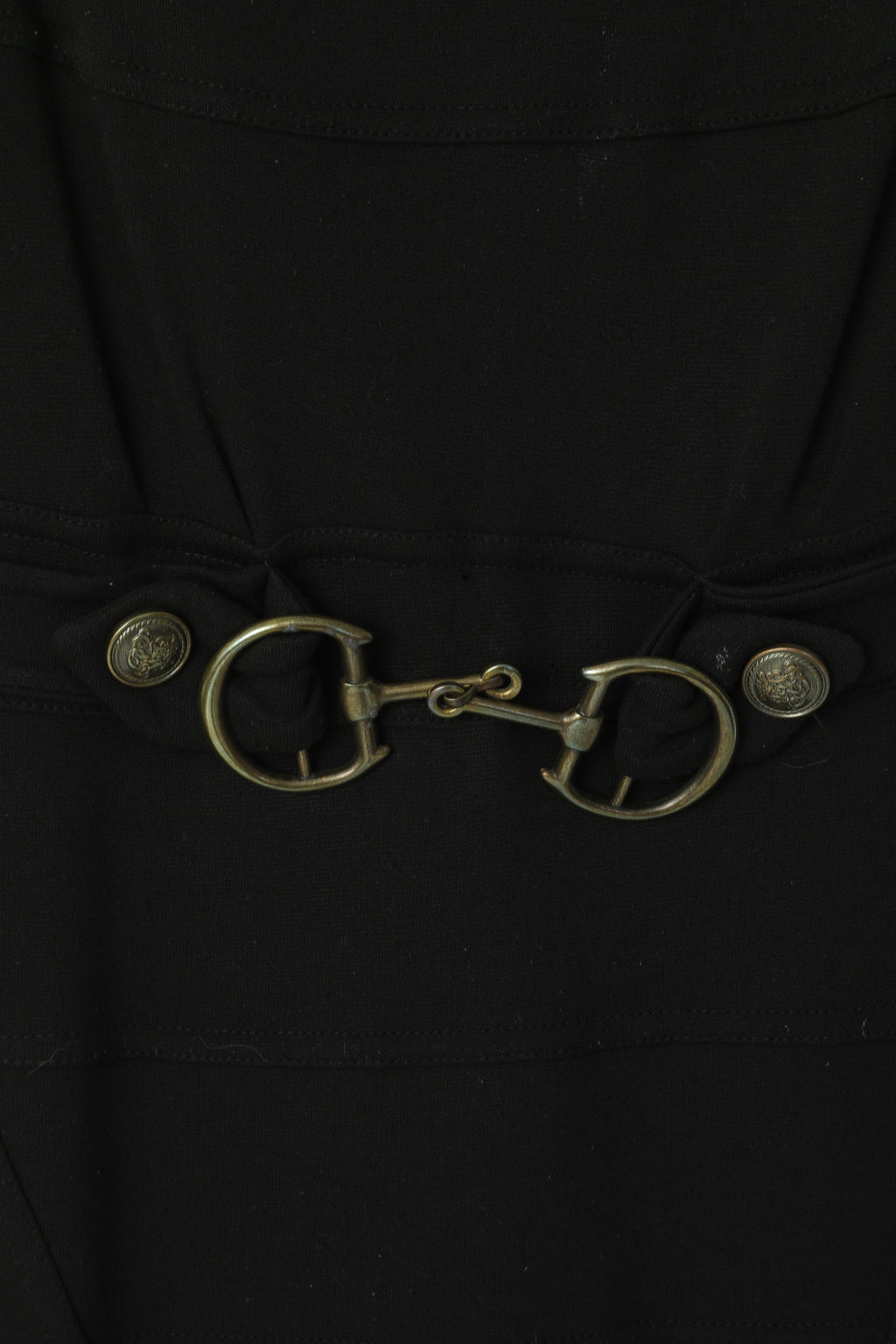 Jus D' Orange Paris Robe XS noire sans manches en viscose extensible avec ceinture dorée