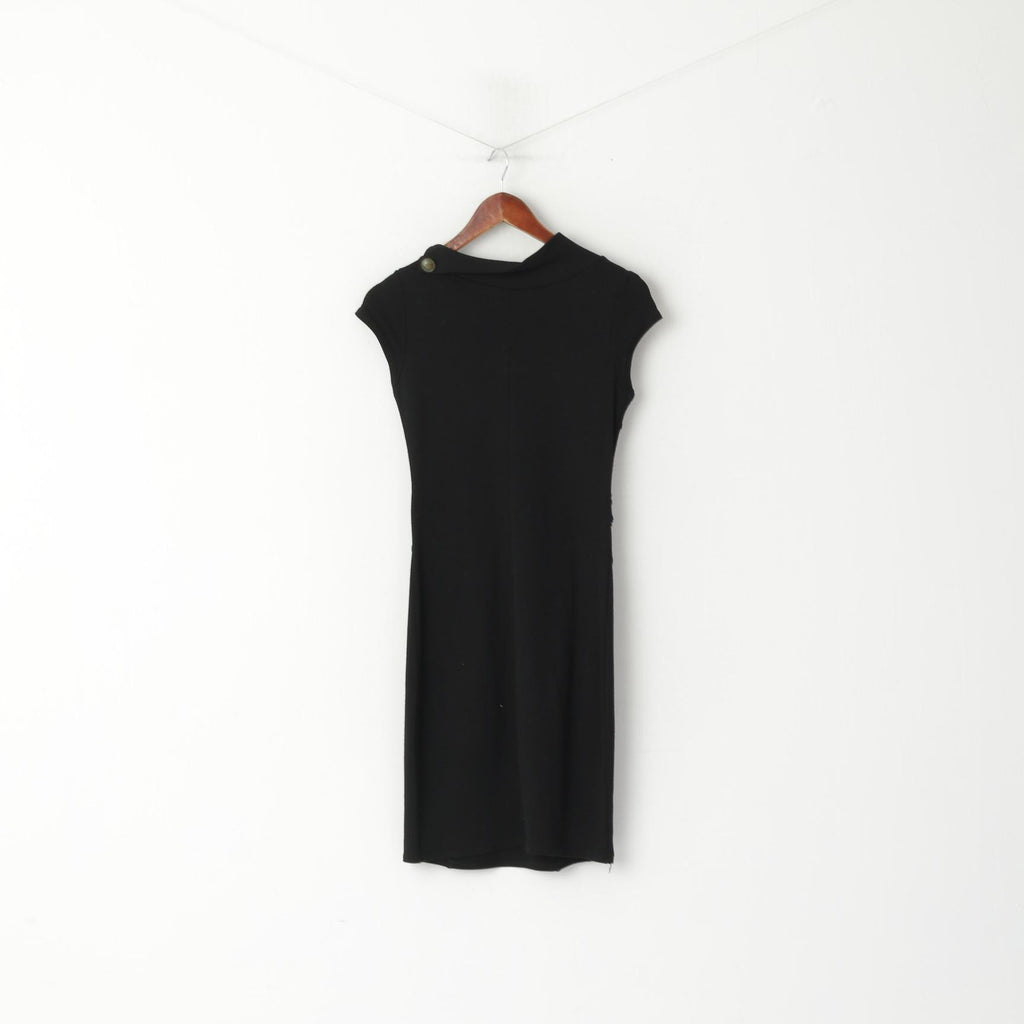 Jus D' Orange Paris Robe XS noire sans manches en viscose extensible avec ceinture dorée