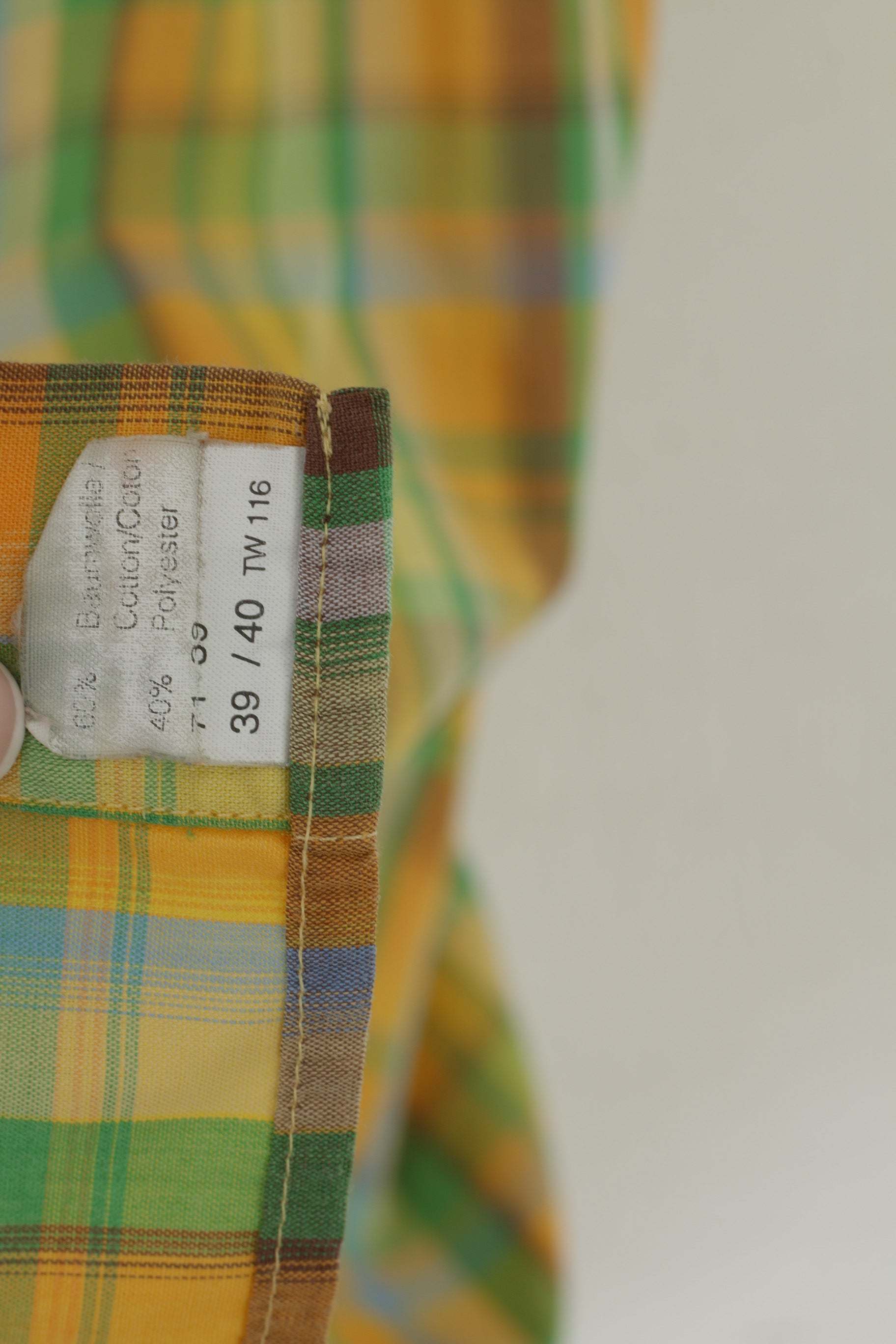 McKay Men M 39/40 Casual Shirt Green Check Outdoor Short Sleeve Button Down Collar Top