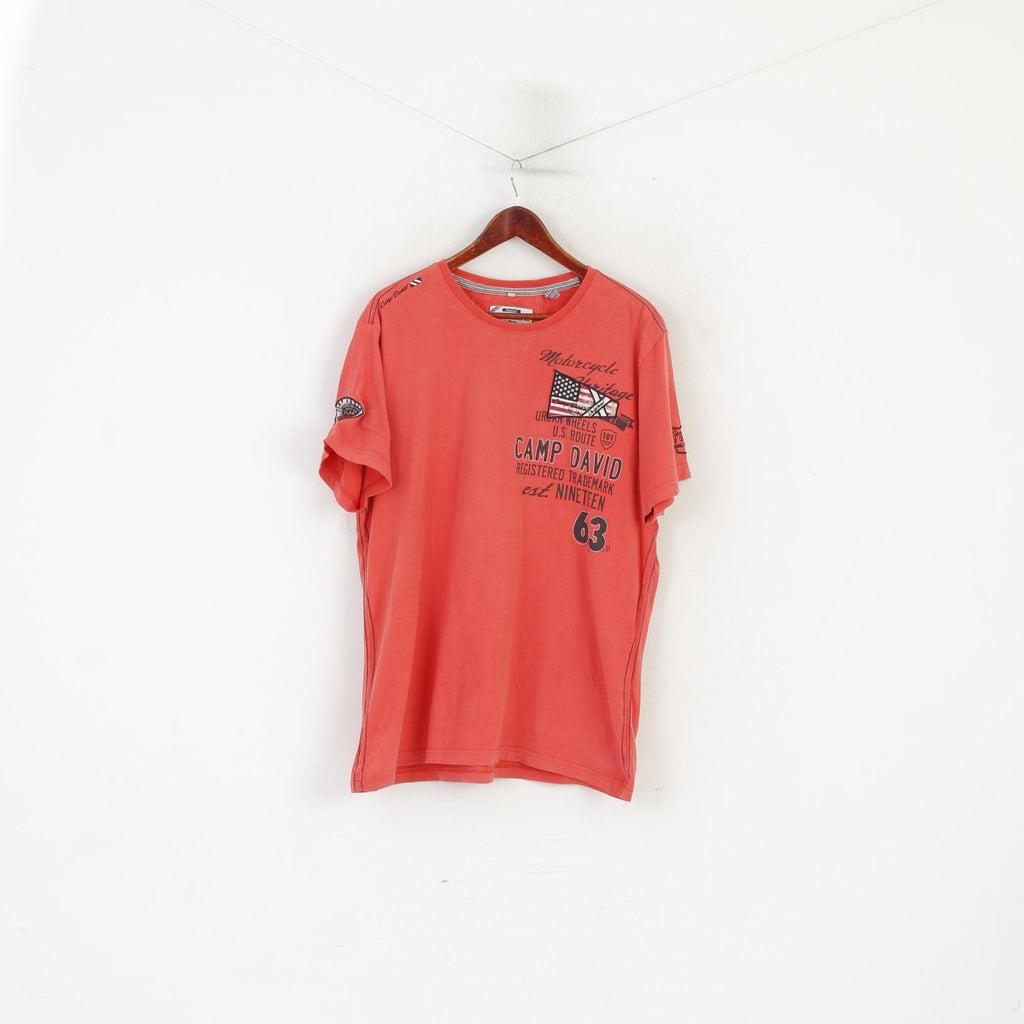 Camp David T-Shirt XXL Homme Coton Pêche Brodé Moto Heritage Top