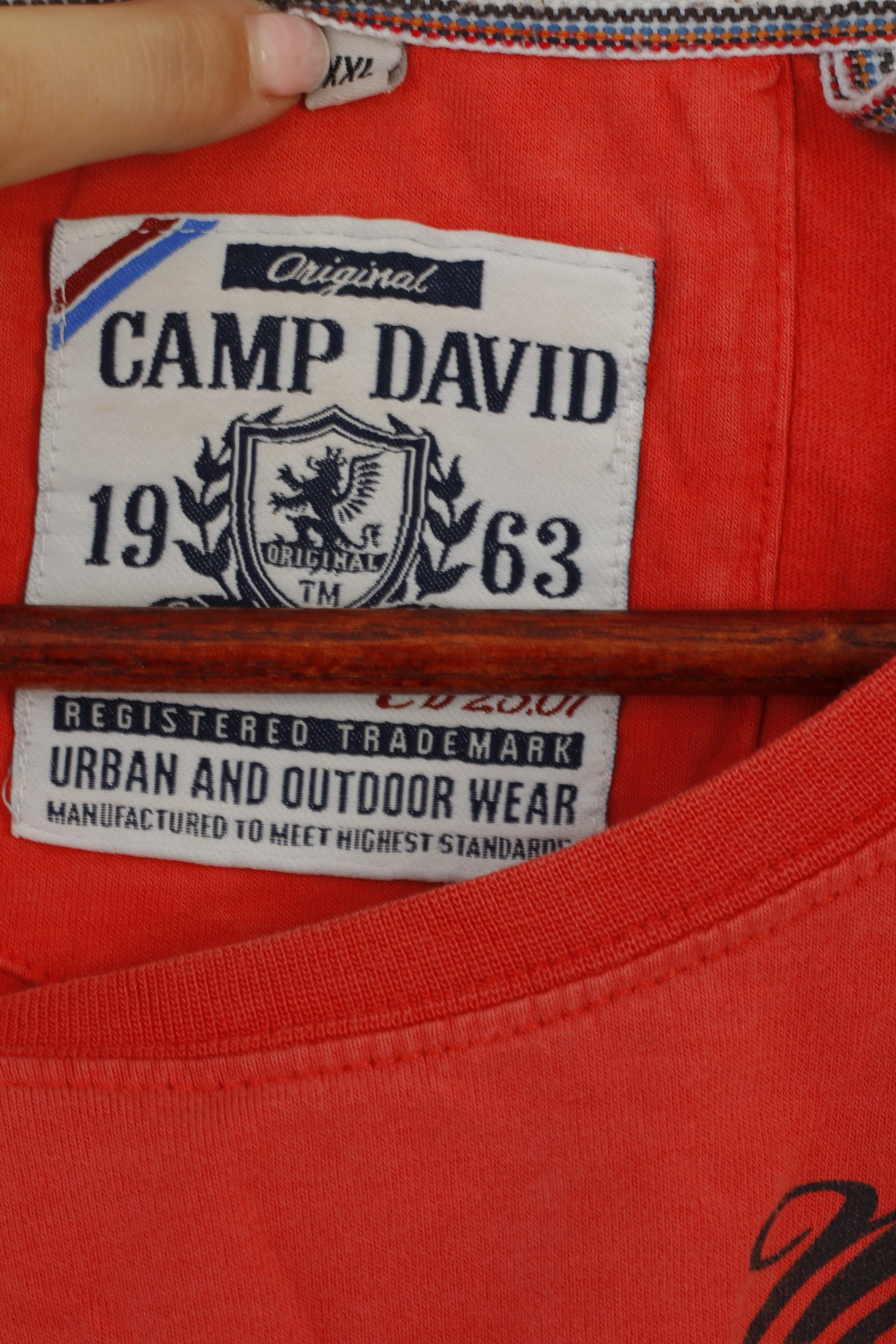 Camp David T-Shirt XXL Homme Coton Pêche Brodé Moto Heritage Top
