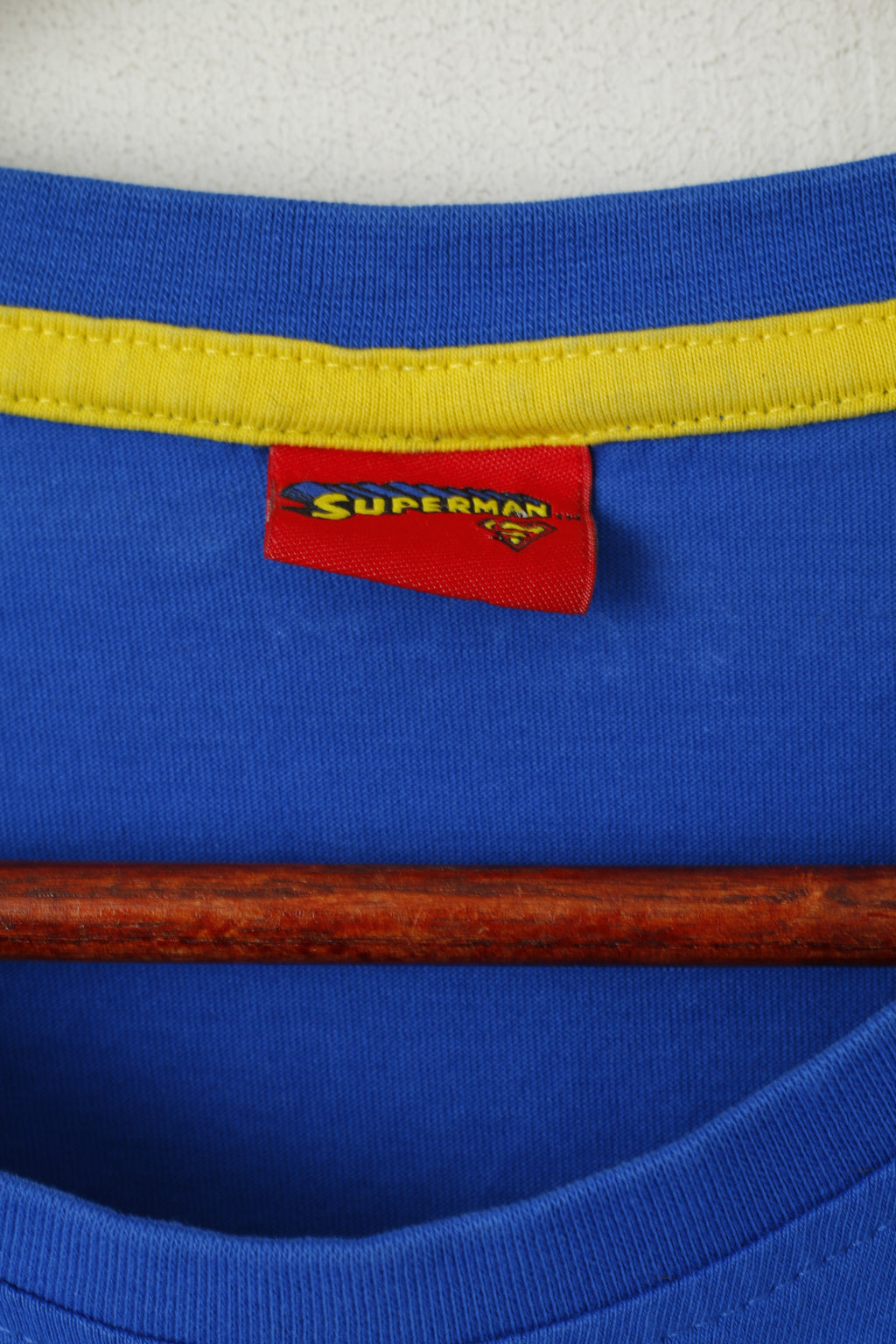 Camicia George Superman da uomo XL Top elasticizzato con girocollo grafico in cotone blu