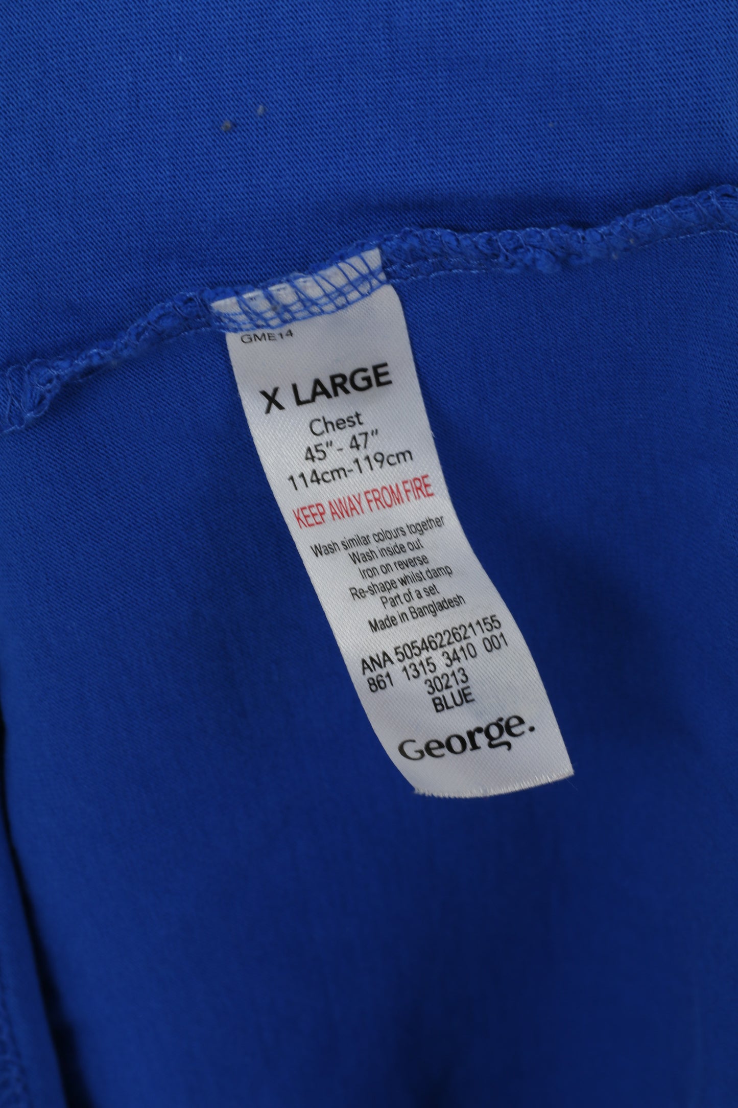Camicia George Superman da uomo XL Top elasticizzato con girocollo grafico in cotone blu