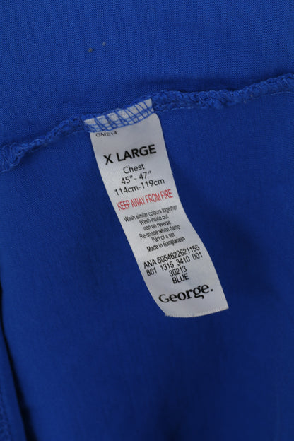 Camicia George Superman da uomo XL Top elasticizzato con girocollo grafico in cotone blu