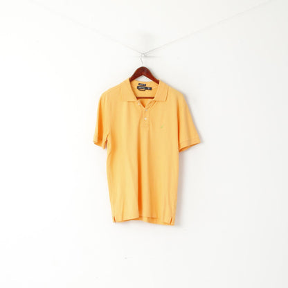 Nautica Men M Polo Shirt Orange Cotton Athletic Fit Short Sleeve Sport Top