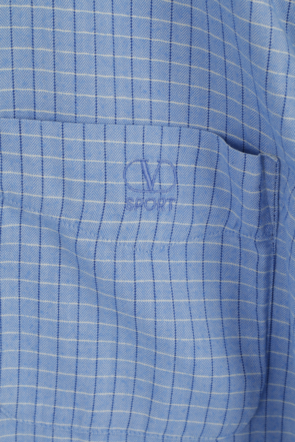 Valentino Sport Men L Casual Shirt Blue Check Cotton Long Sleeve Italy Top