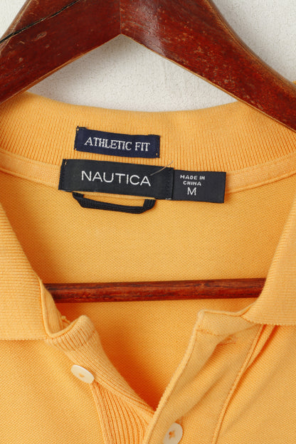 Nautica Hommes M Polo Orange Coton Coupe Athlétique Manches Courtes Haut de Sport