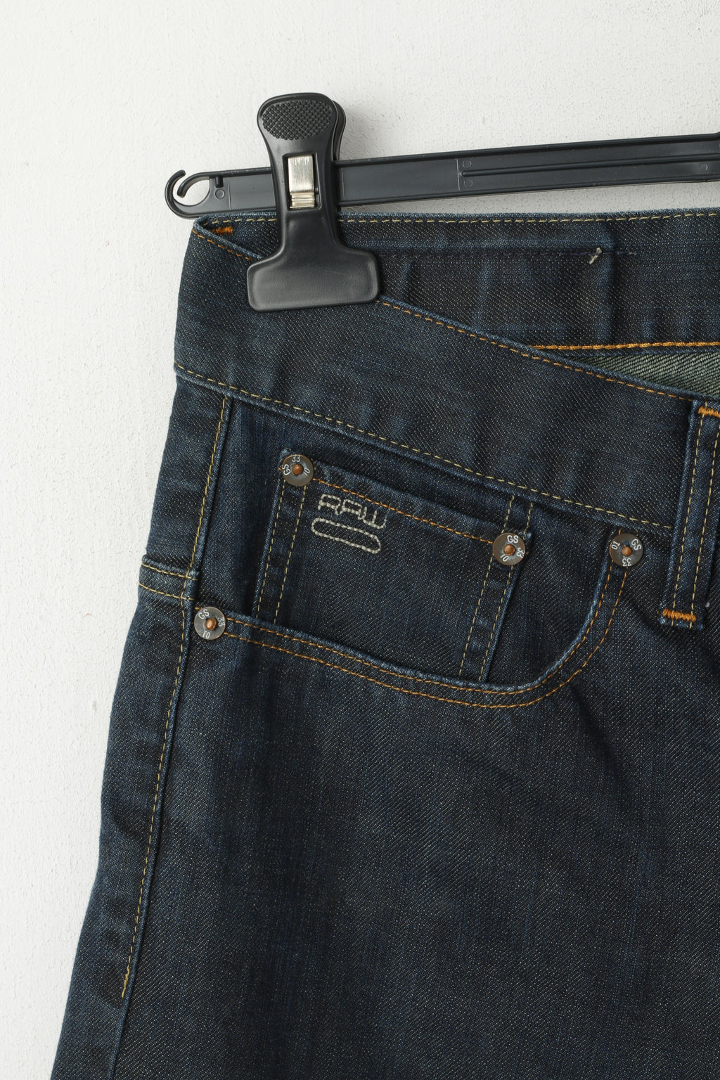G-Star Raw Men 32 Jeans Trousers Navy Cotton 3301 Classic  Straight Leg Pants