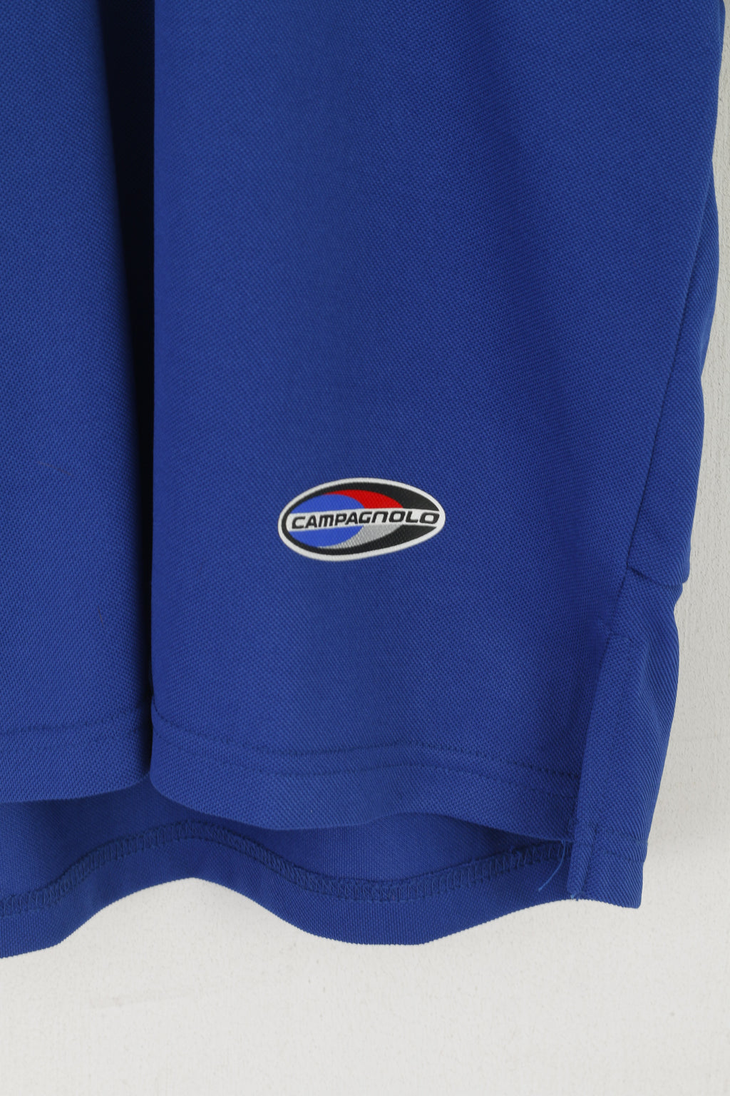 Campagnolo Boys 12 Age 152 Cycling Shirt Navy Vintage Zip Neck Navy Bike Jersey