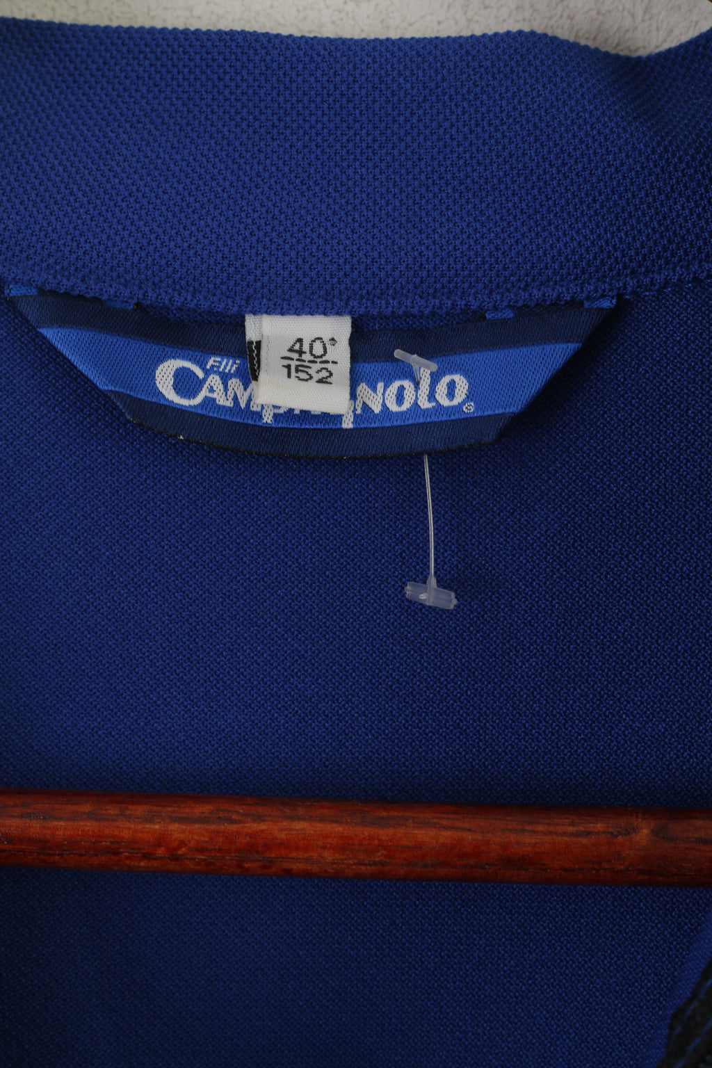 Campagnolo Boys 12 Age 152 Cycling Shirt Navy Vintage Zip Neck Navy Bike Jersey