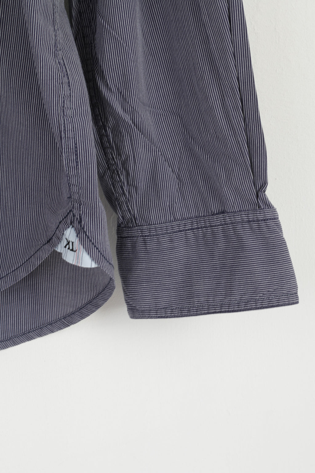 Diesel Uomo XL (L) Camicia casual Top in cotone a righe blu a maniche lunghe con colletto button down