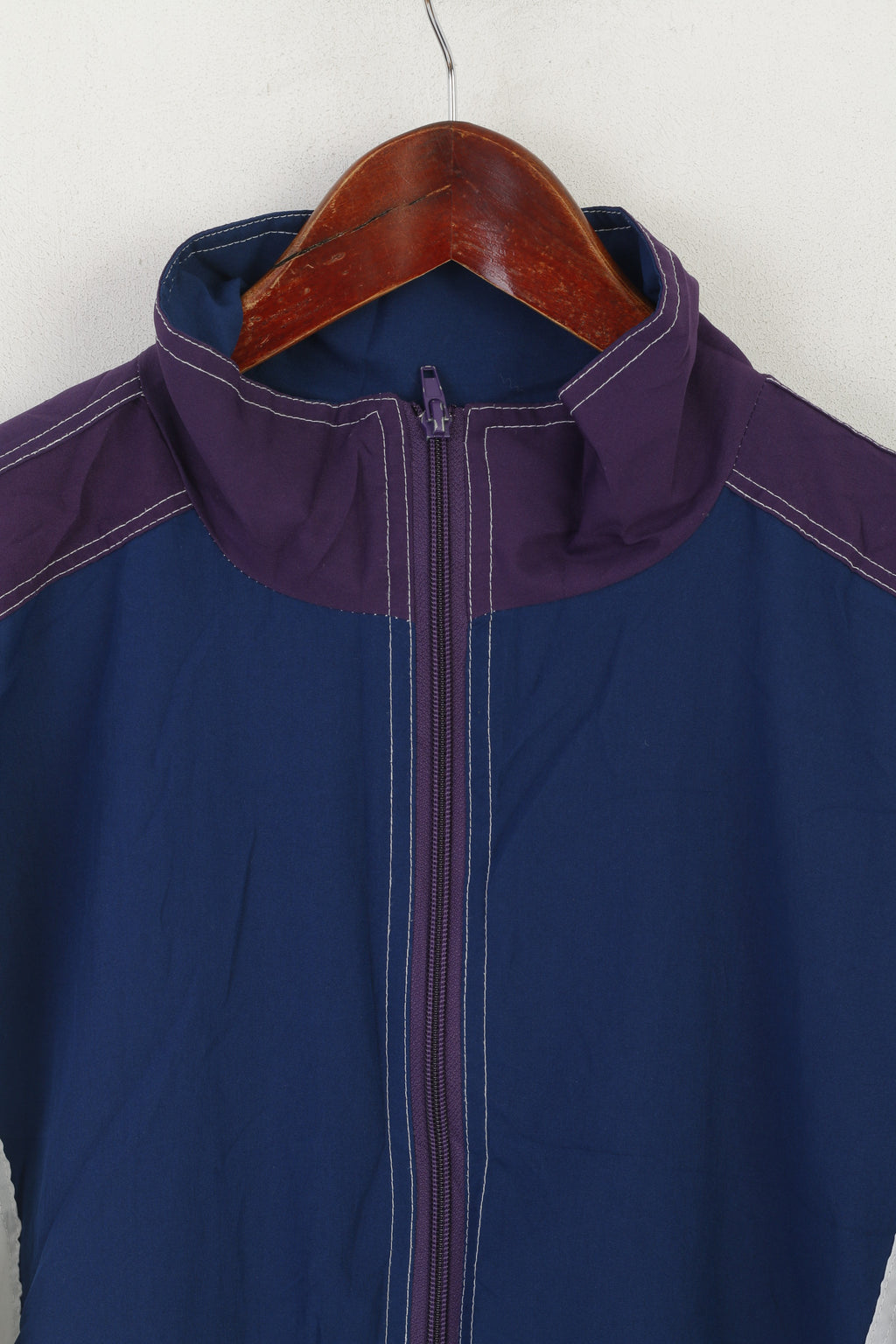 Vintage Men L Jacket Purple Lightweight Full Zipper Sportswear Bomber Track Top