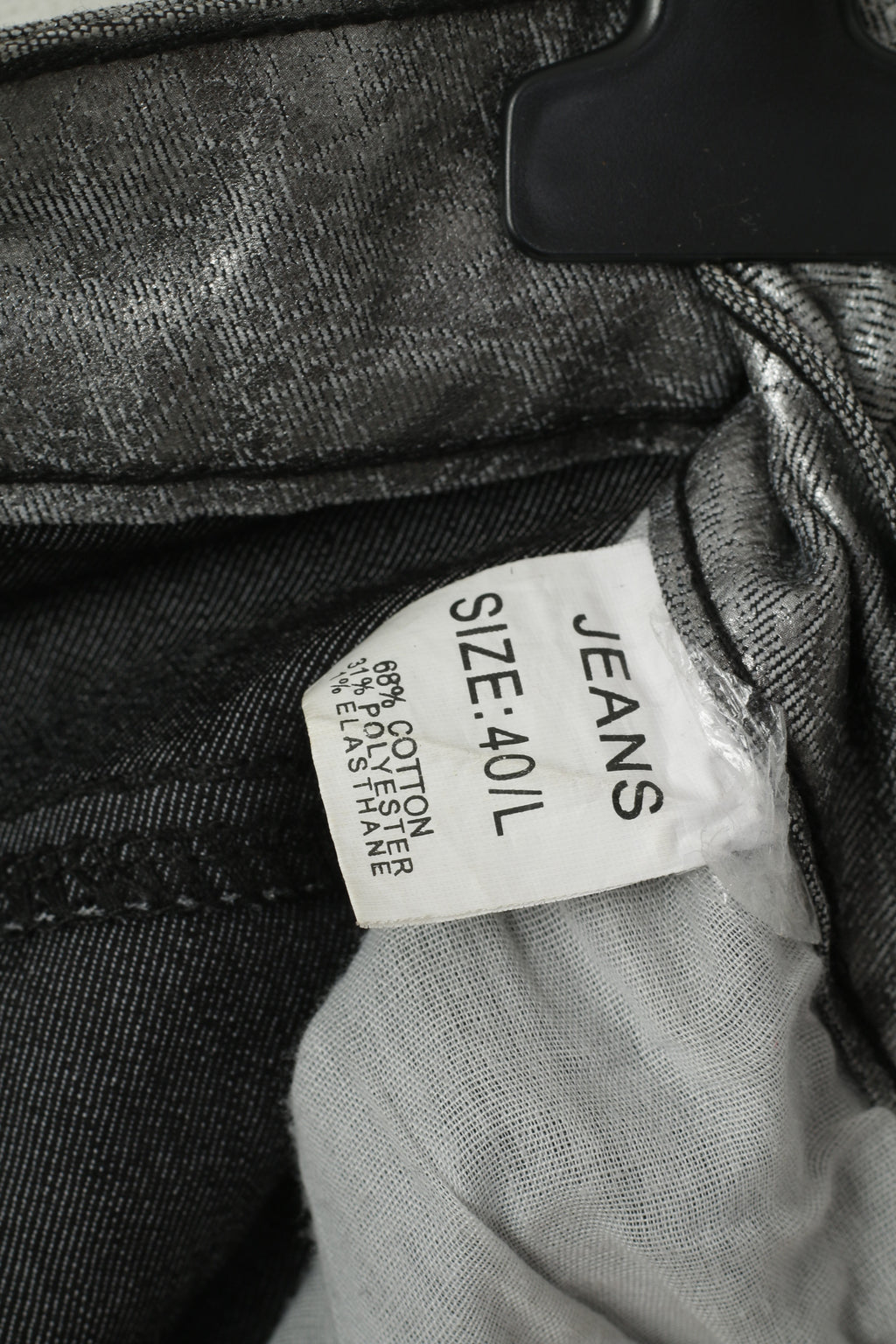 Pantaloni Prenium Revers da donna 40 L Pantaloni skinny da festa in cotone elasticizzato argento lucido