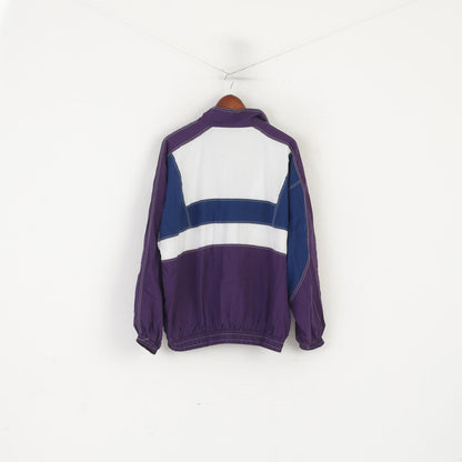 Vintage Hommes L Veste Violet Léger Fermeture Éclair Complète Sportswear Bomber Track Top