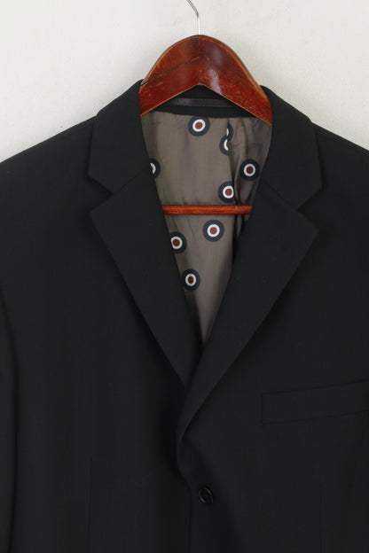Ben Sherman Uomo 42 107 Blazer Giacca monopetto regolare in lana nera