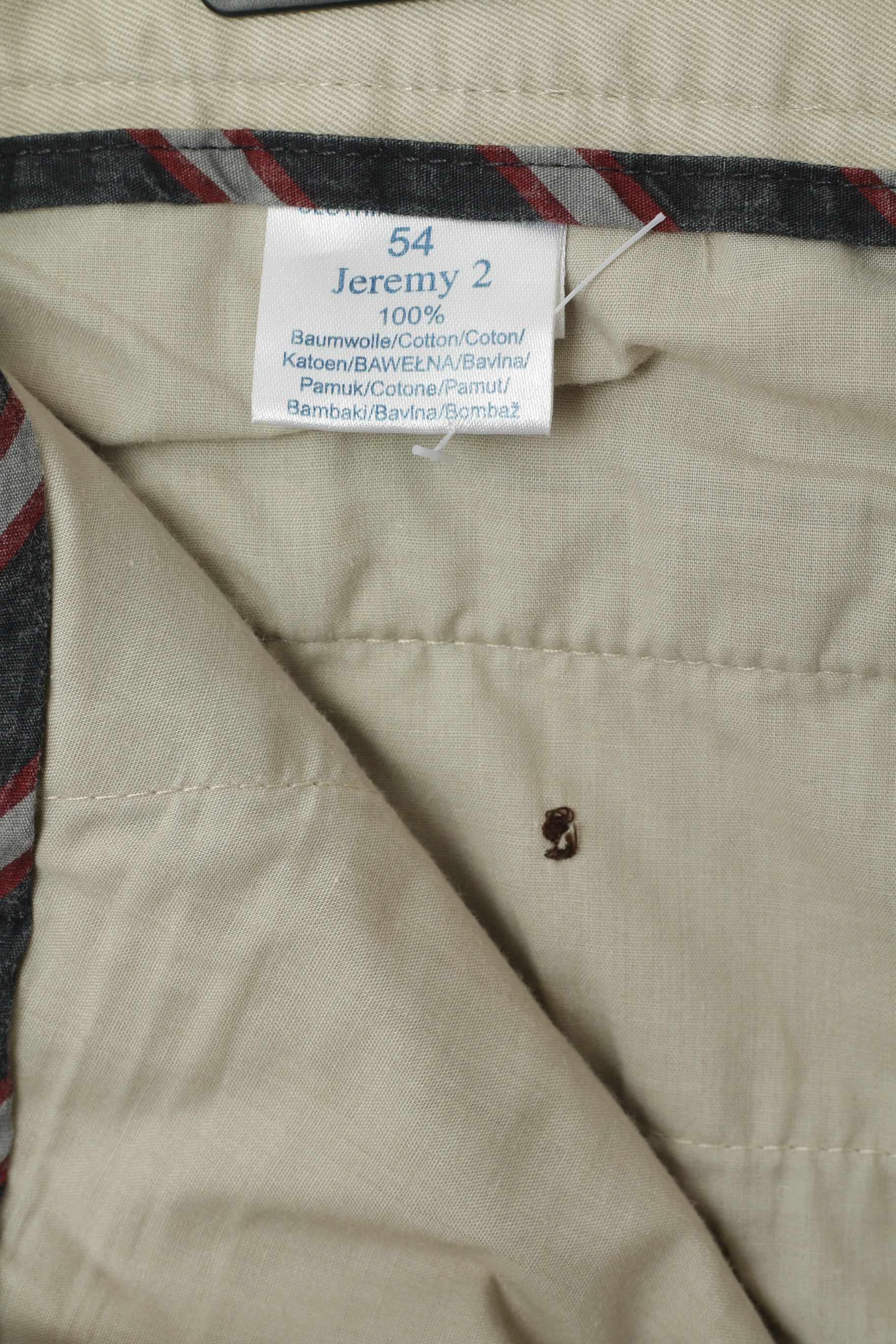 Mc Neal Men 56 Trousers Beige Jeremy 2 Cotton Straight Leg Classic Casual Pants