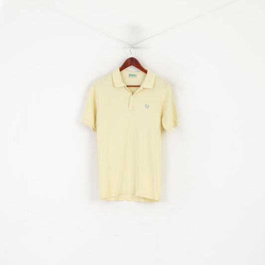 Fred Perry Men 5 S Polo Shirt Yellow Cotton Vintage Sportswear Short Sleeve Top