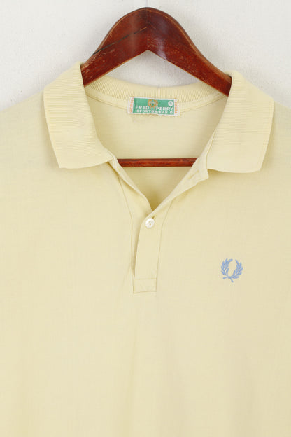 Fred Perry Hommes 5 S Polo Jaune Coton Vintage Sportswear Haut À Manches Courtes