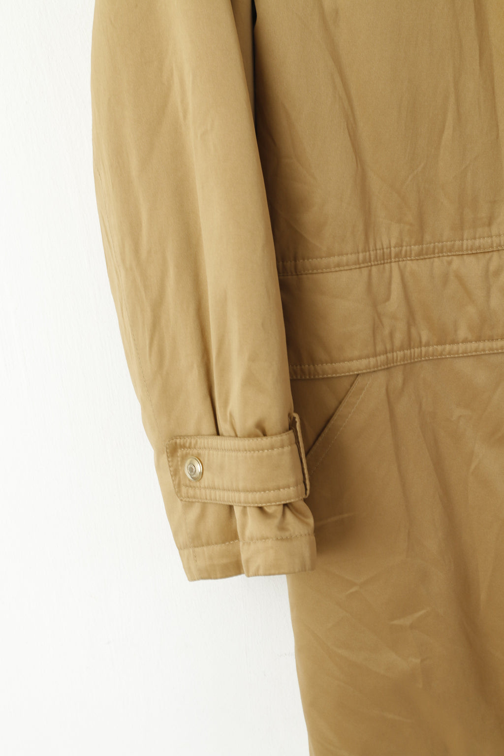 Hucke Women 12 L Jacket Gold Full Zipper Shiny Foux Fur Lightweight Coat