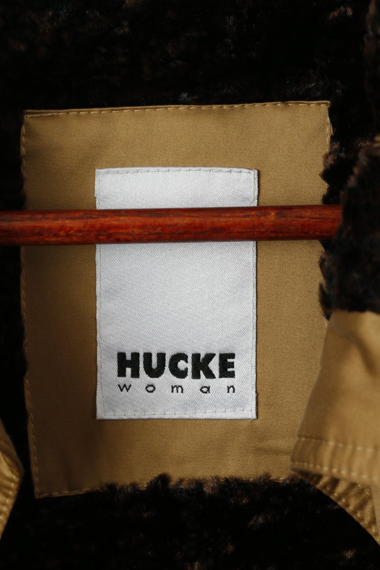 Hucke Women 12 L Jacket Gold Full Zipper Shiny Foux Fur Lightweight Coat