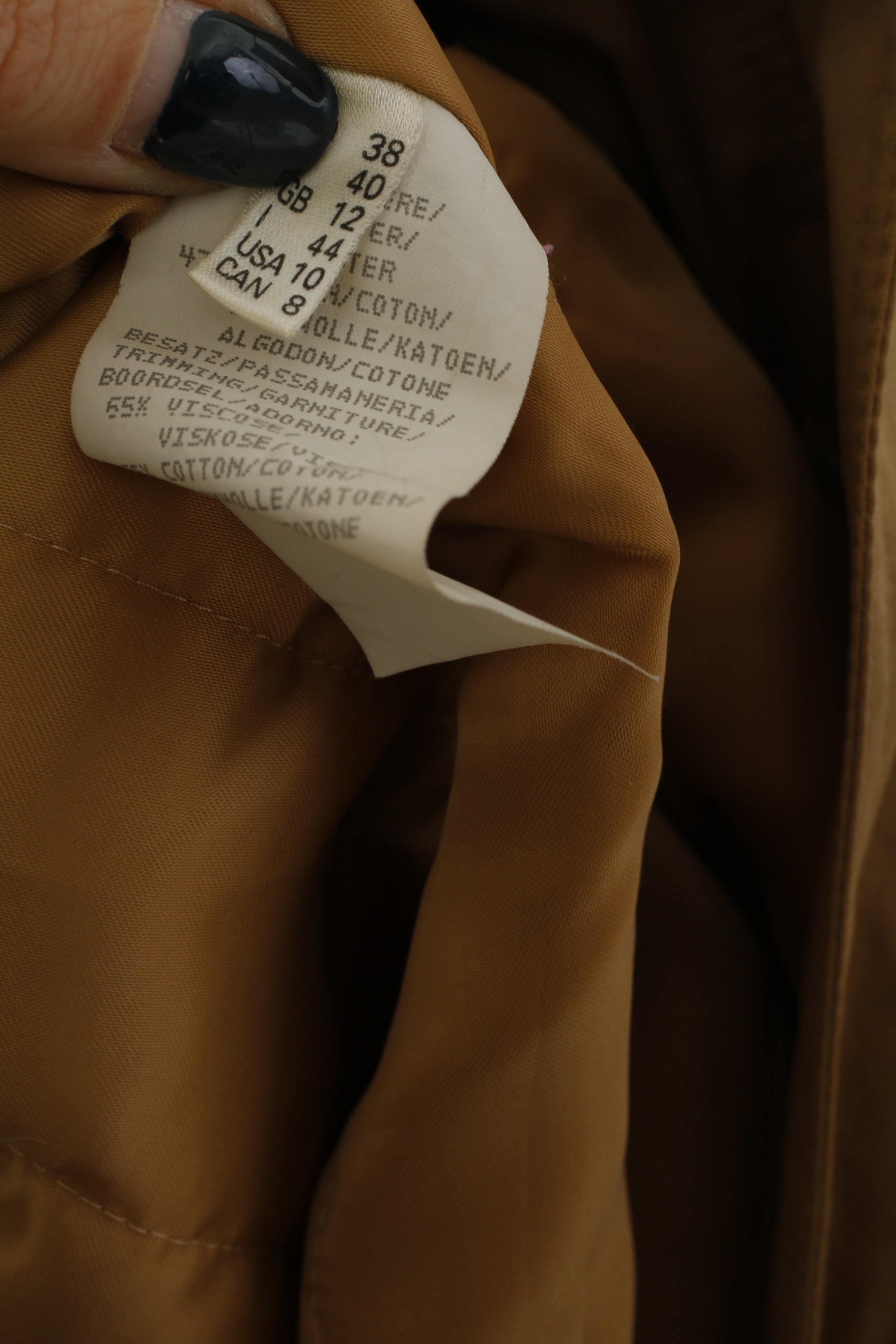 Hucke Women 12 L Jacket Gold Full Zipper Shiny Foux Fur Lightweight Coat