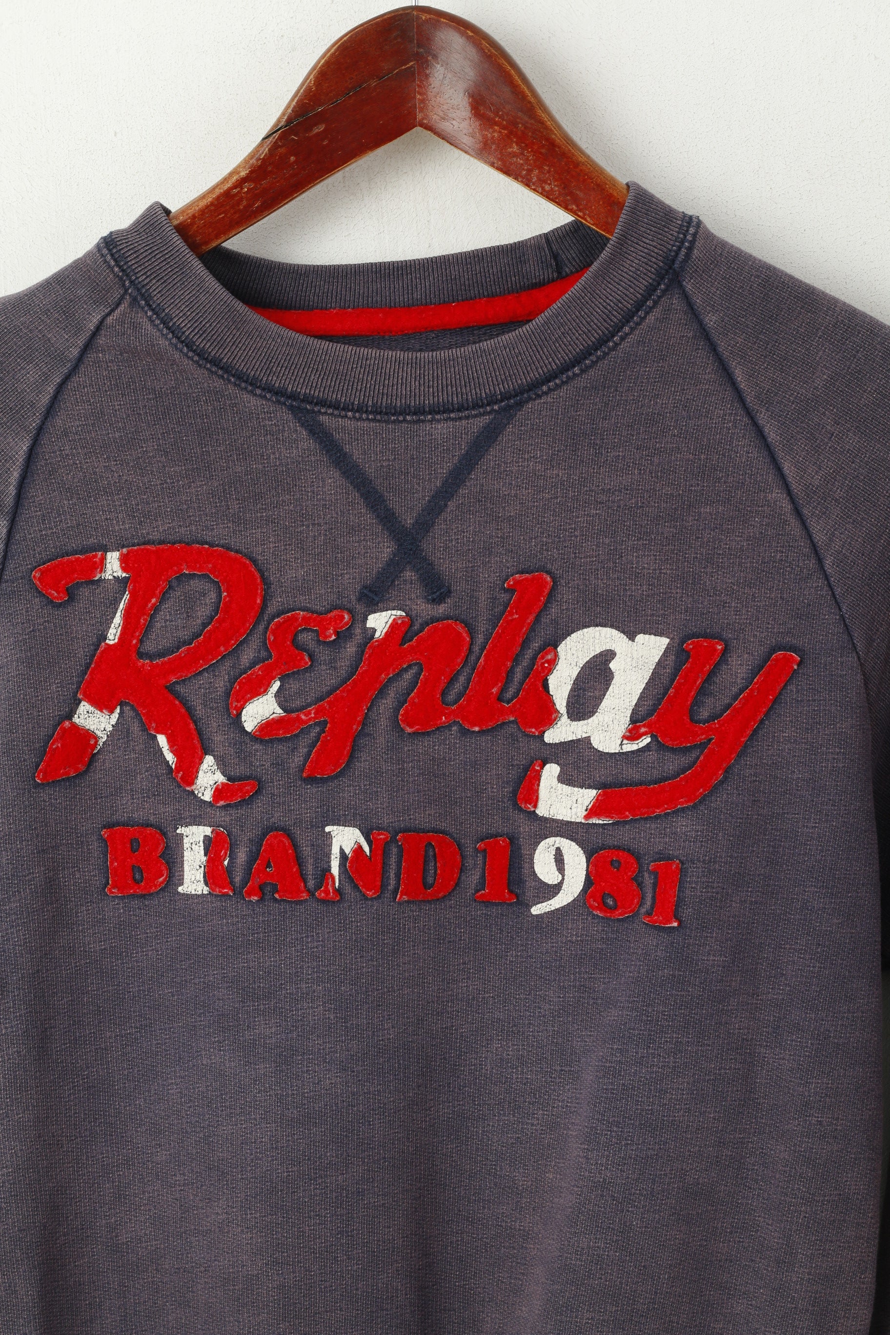 Replay Felpa da donna in cotone color prugna effetto slavato vintage