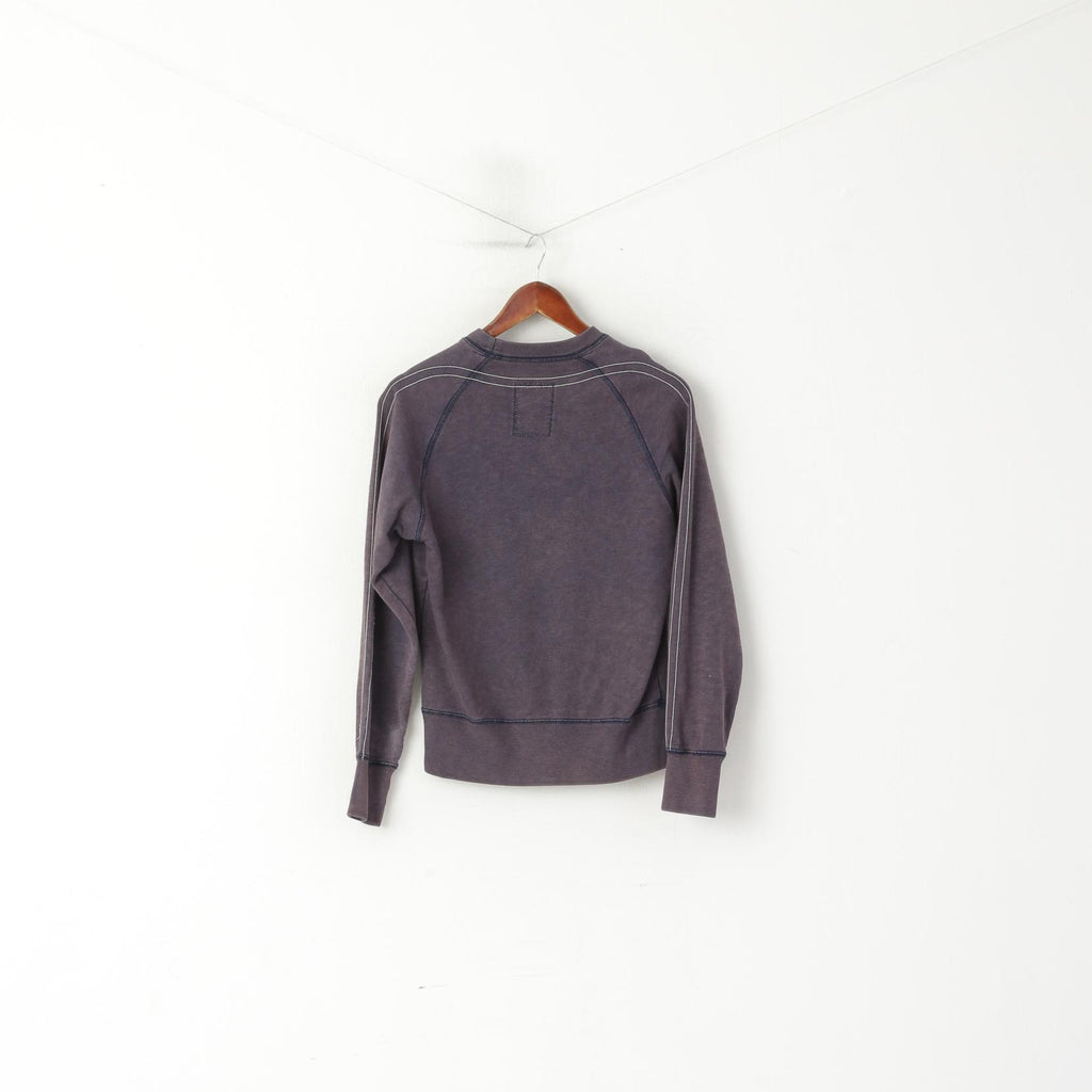 Replay Women S Sweatshirt Plum Cotton Vintage Wash Out Look Jumper