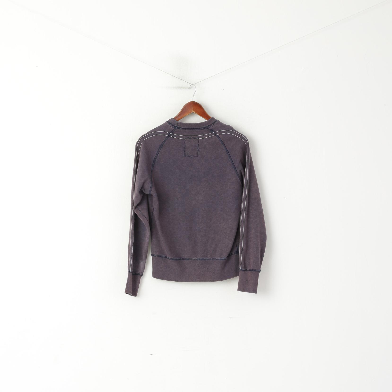 Replay Women S Sweatshirt Plum Cotton Vintage Wash Out Look Jumper