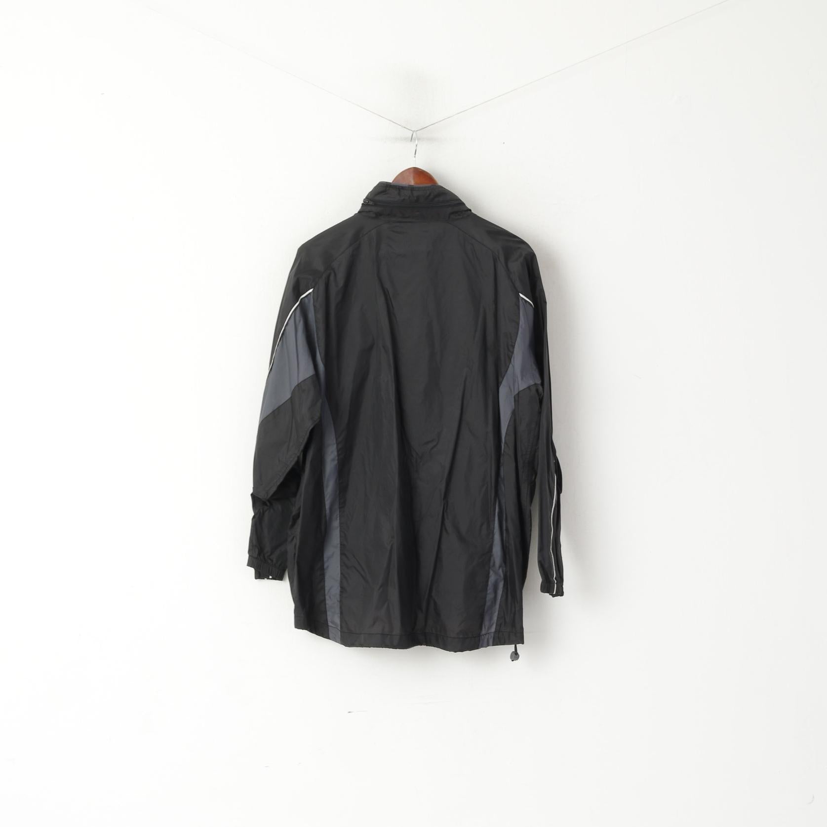 Jako Men M Jacket Black PFSV Nordstadt Black Nylon Waterproof Sport Full Zip Top