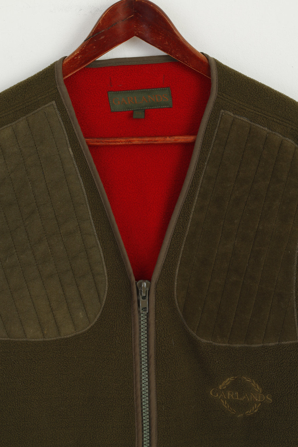 Garlands Men XXL Waistcoat Green Fleece Top Hunting Shooting Zip Vest