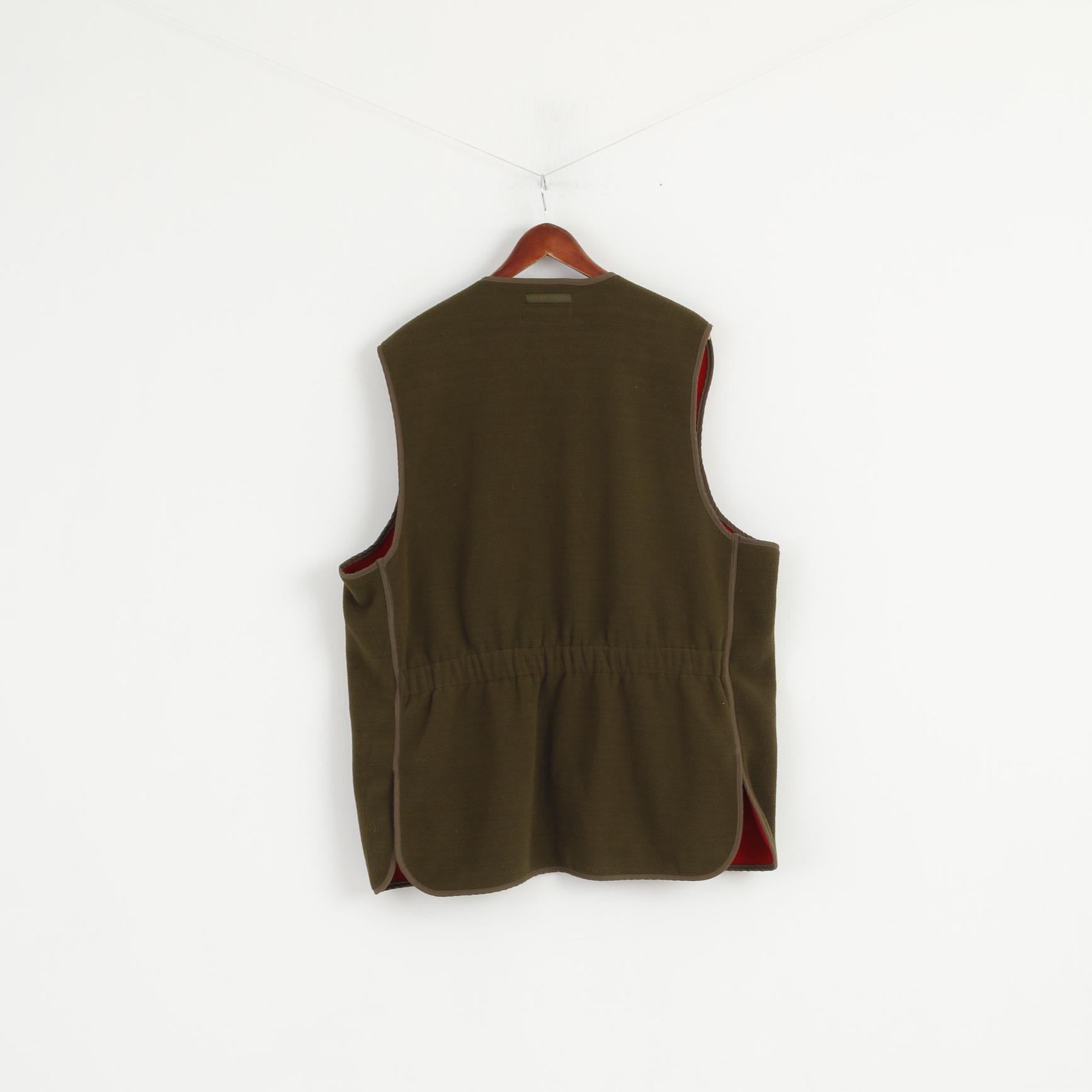 Garlands Men XXL Waistcoat Green Fleece Top Hunting Shooting Zip Vest