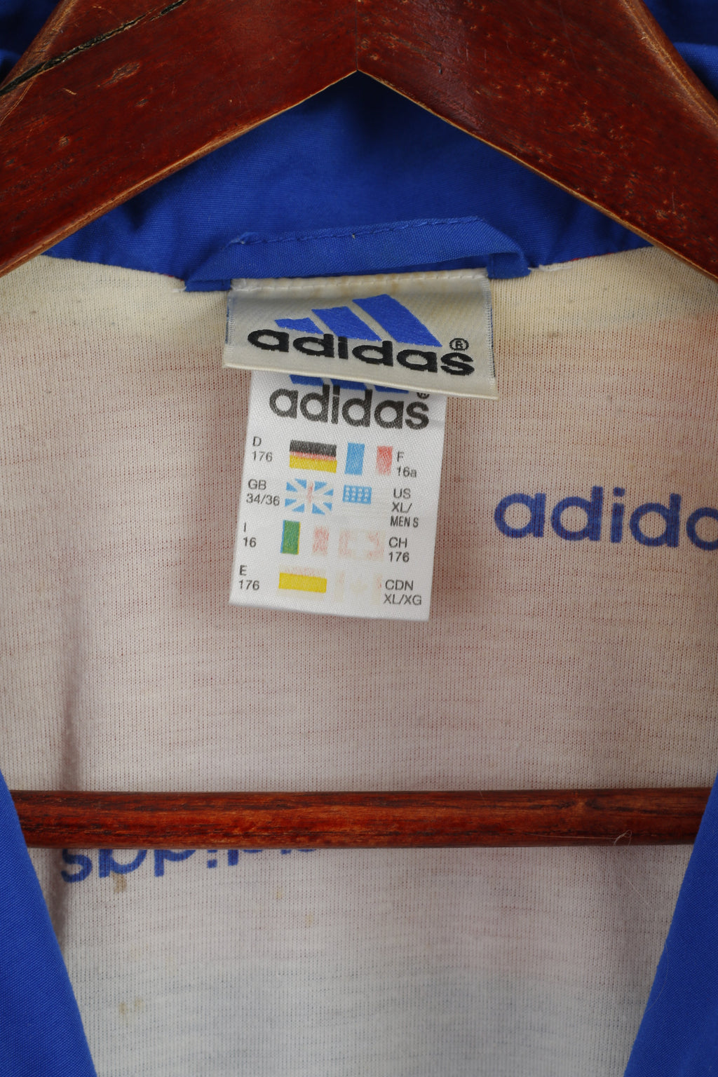 Adidas Jeunesse 16 Âge 176 Veste vintage Bleu FC Bayern Munchen vintage 90s Top