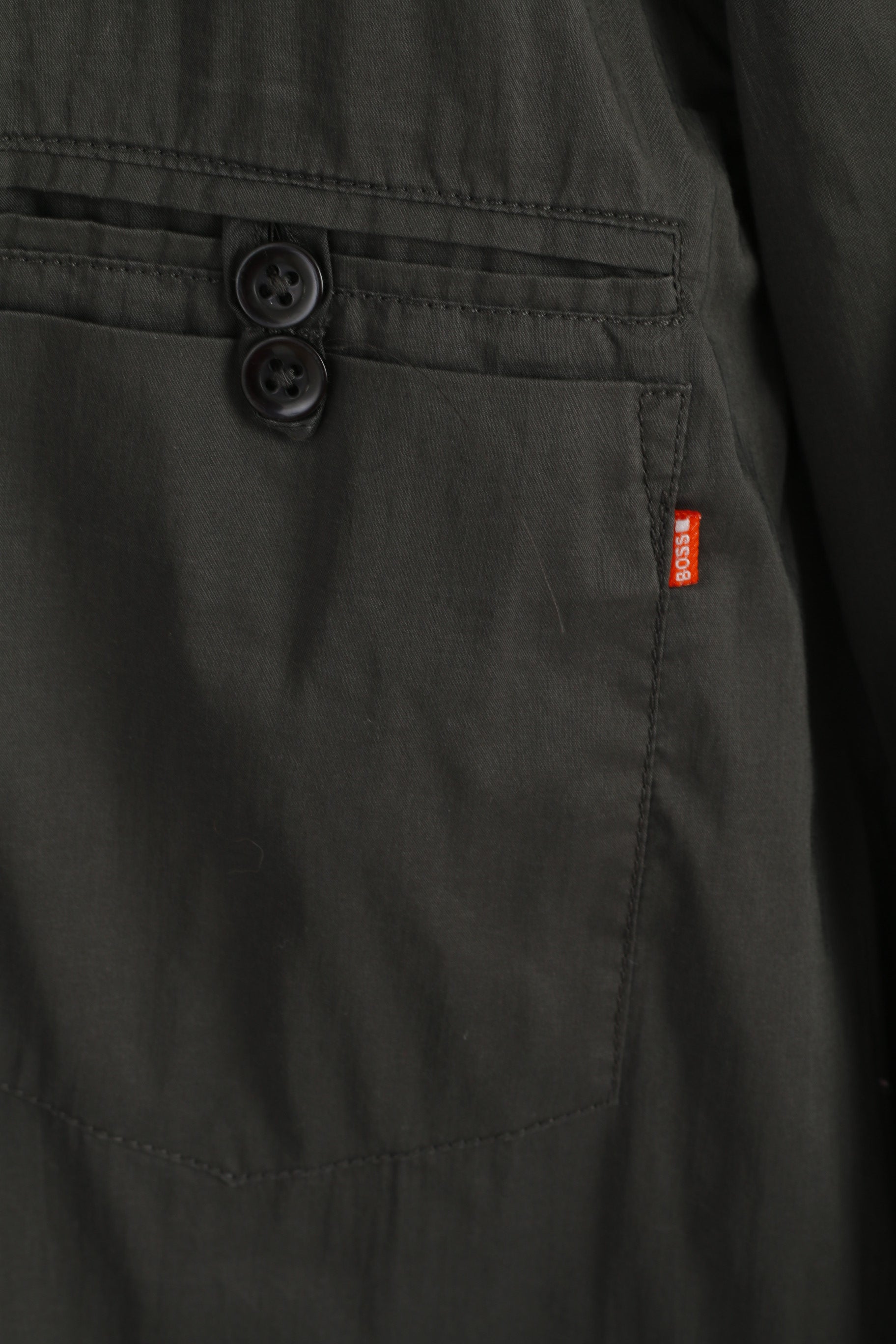 Hugo Boss Men M Casual Shirt Gray Cotton Nylon Blend Soft Long Sleeve Fit Top