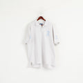 Hackett London Men XXL (XXXL) Polo Shirt White Cotton #2 Short Sleeve Top