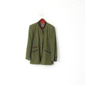 H. Moser Femmes 44 L Veste Vert Lin Traditionnel Salzbourg Autriche Blazer
