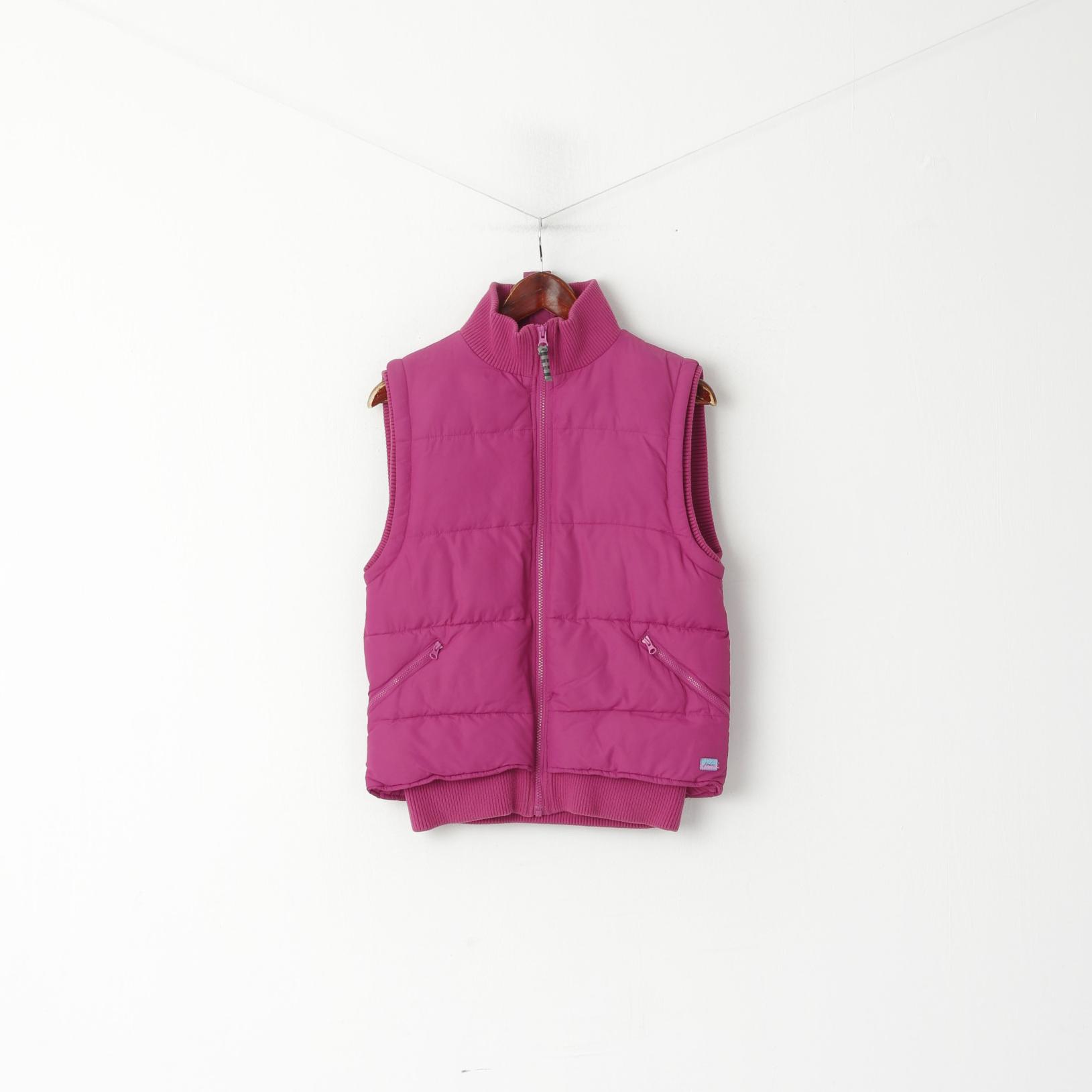 Joules Women 10 S Bodywarmer Purple Padded Full Zipper Vest Gilet Top