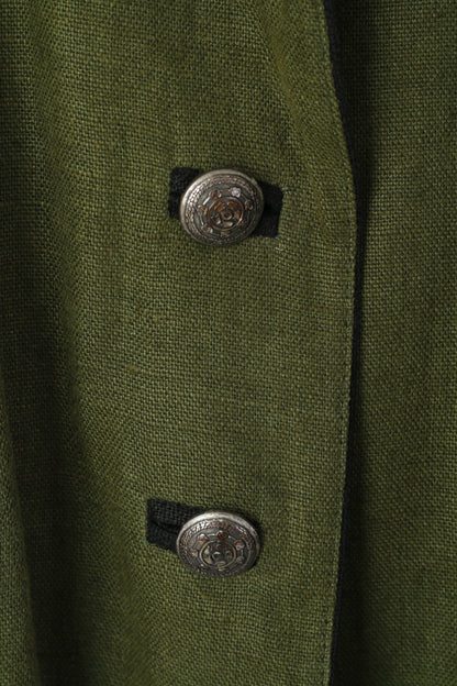 H. Moser Women 44 L Jacket Green Linen Traditional Salzburg Austria Blazer