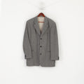 Hugo Boss Men 102 40 Blazer Navy Shiny Check Vintage Virgin Wool Einstein Single Breasted Jacket