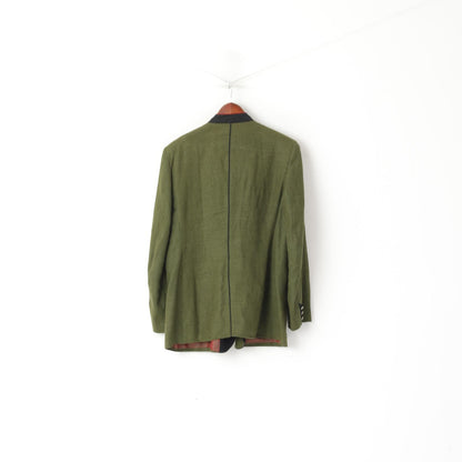 H. Moser Women 44 L Jacket Green Linen Traditional Salzburg Austria Blazer