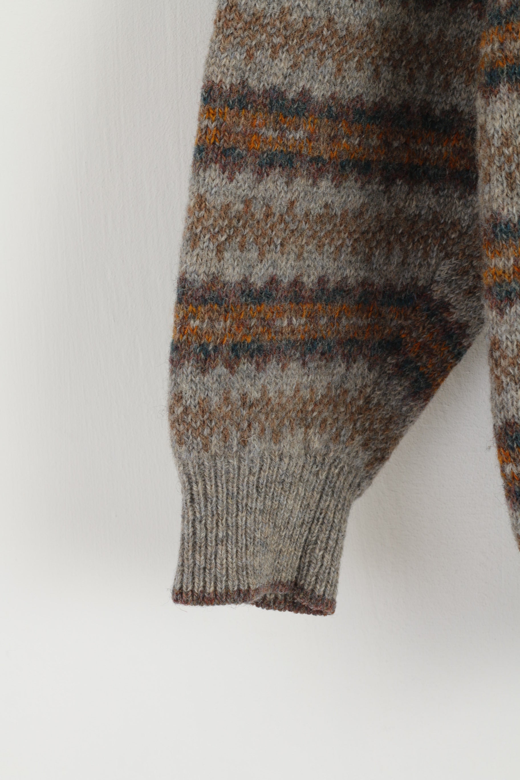 Woolen Classics Femme 3 M Pull Gris Imprimé Nordique 100% Laine Pull