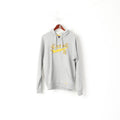 Reebok Men M Sweatshirt Grey Cotton Hooded Vintage Kangaroo Pocket Hoodie Top