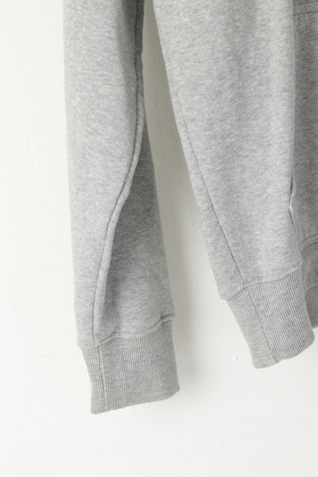 Reebok Men M Sweatshirt Grey Cotton Hooded Vintage Kangaroo Pocket Hoodie Top