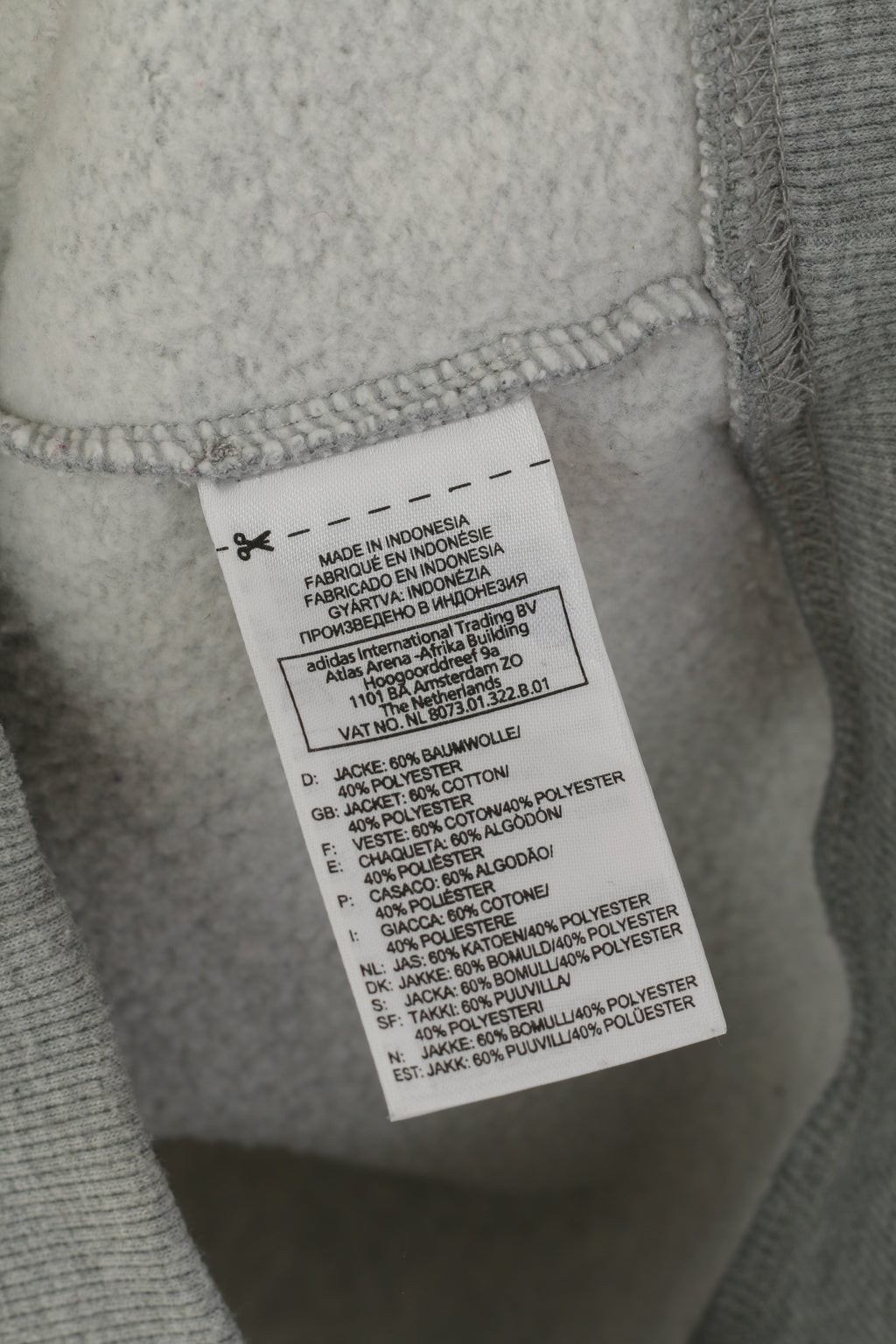 Reebok Men M Sweatshirt Grey Cotton Hooded Vintage Kangaroo Pocket Hoodie Top