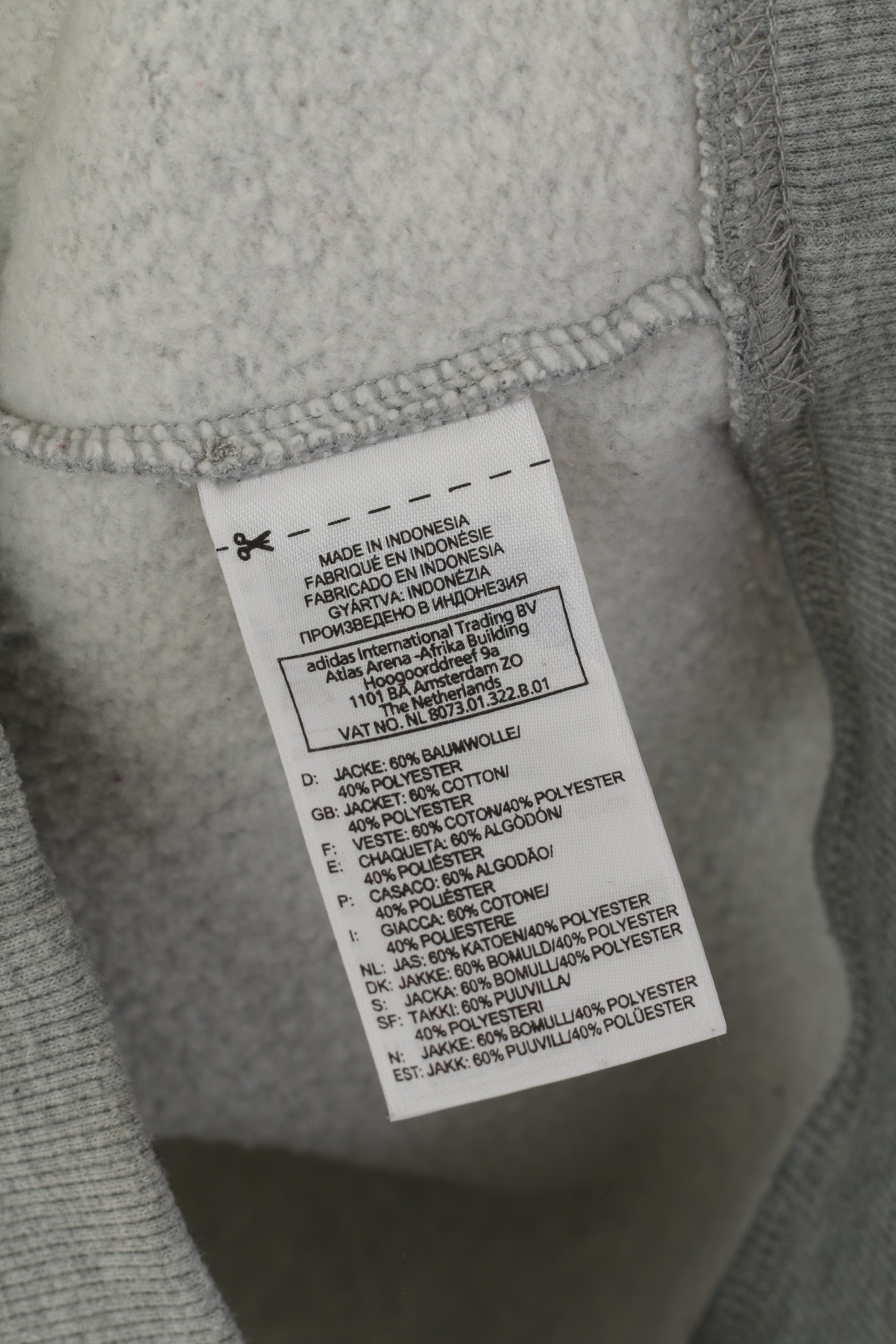 Reebok Men M Sweatshirt Grey Cotton Hooded Vintage Kangaroo Pocket Hoodie Top