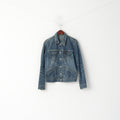 United Colors Of Benetton Femmes M Veste Bleu Denim Jeans Haut En Coton